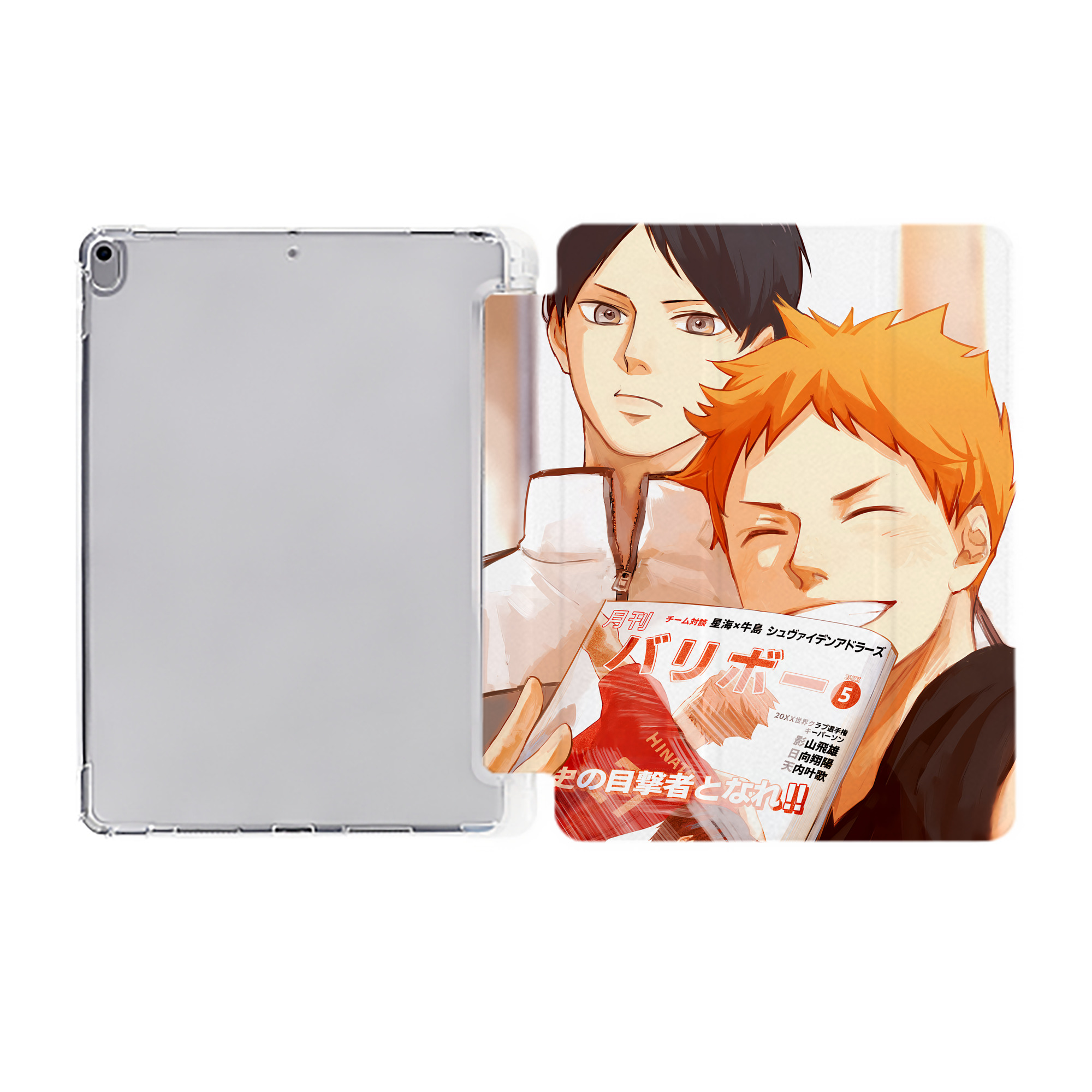（画像用） ハイキュー!! Haikyu!! IPad ケース ペン収納付き 三つ折りスタンド PUレザー×シリコン 対応機種9.5/10.5/10.9インチ